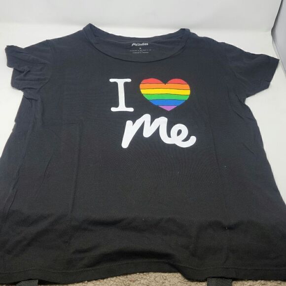 MeUndies Black I heart me Modal/Cotton Blend T-Shirt Medium - Picture 3 of 4